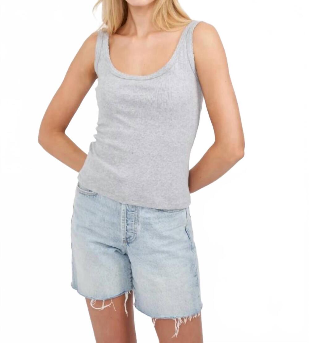 NEW MAREA pointelle tank top in grey